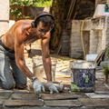 Laying tiles