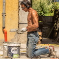 Laying tiles